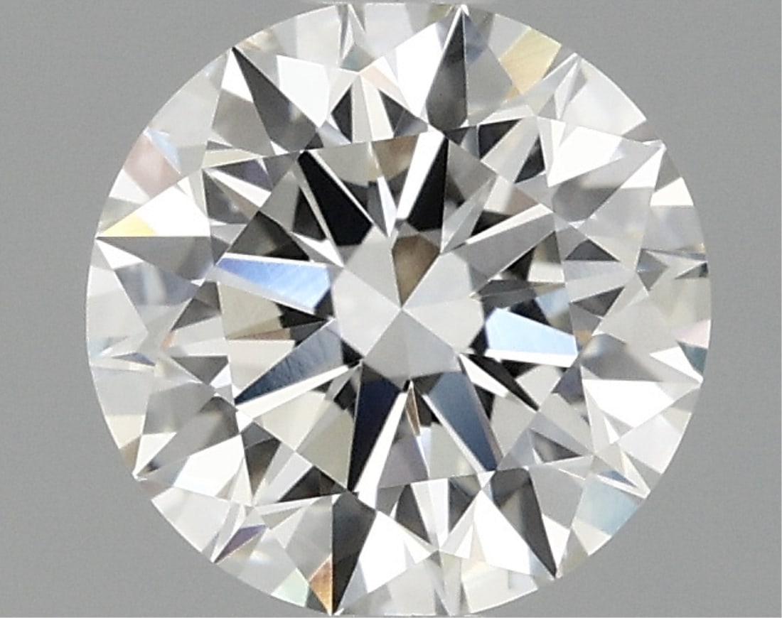 Igi Certified Round Cut 1.10ct Vvs2 Lab Diamond: This igi-certified lab-grown round diamond weighs 1. 10 carats and features g color grade with vvs2 clarity. It boasts an ideal cut, with excellent polish and excellent symmetry with no fluorescence.