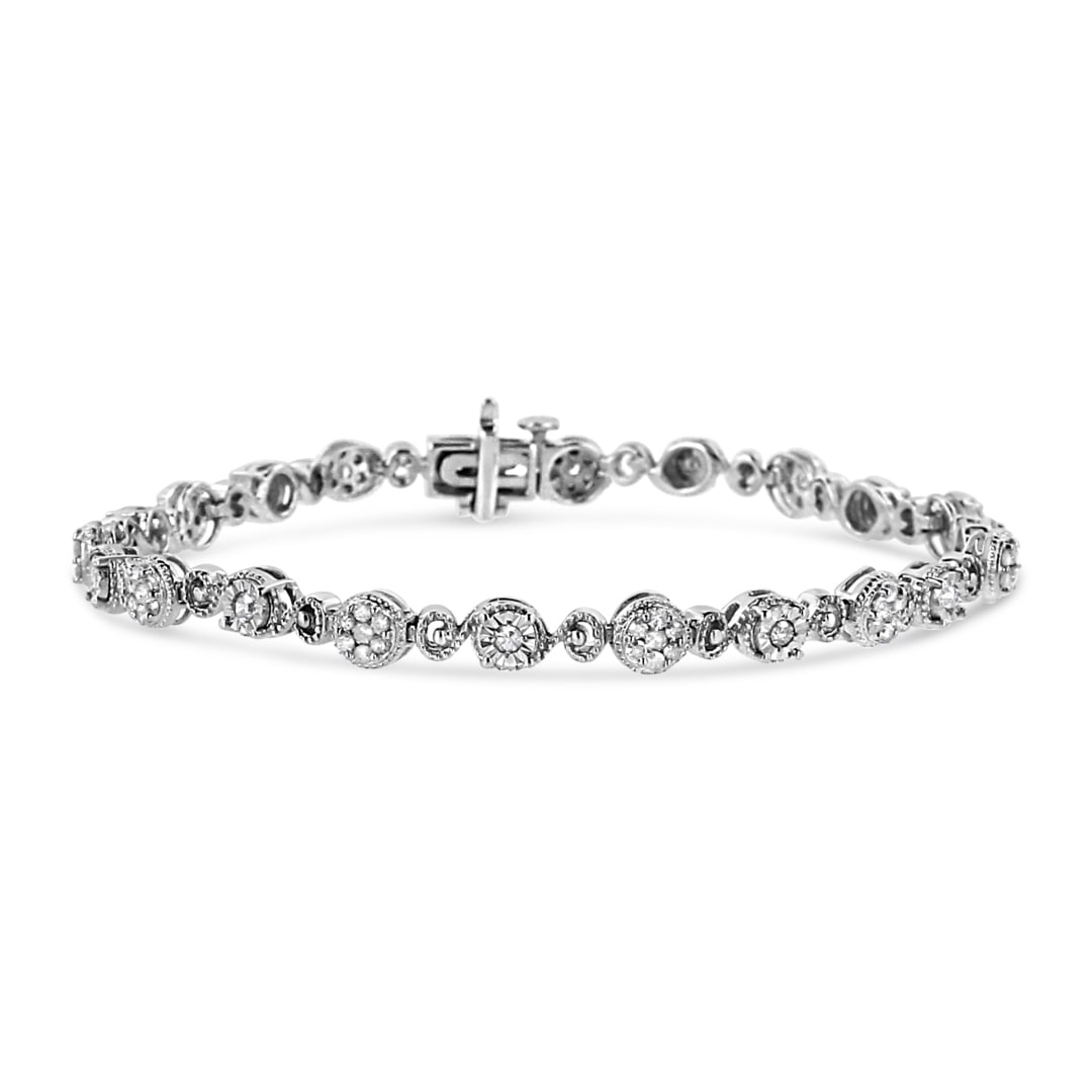 Elegant 1.00ct Diamond Beaded Link Bracelet (1 of 4)