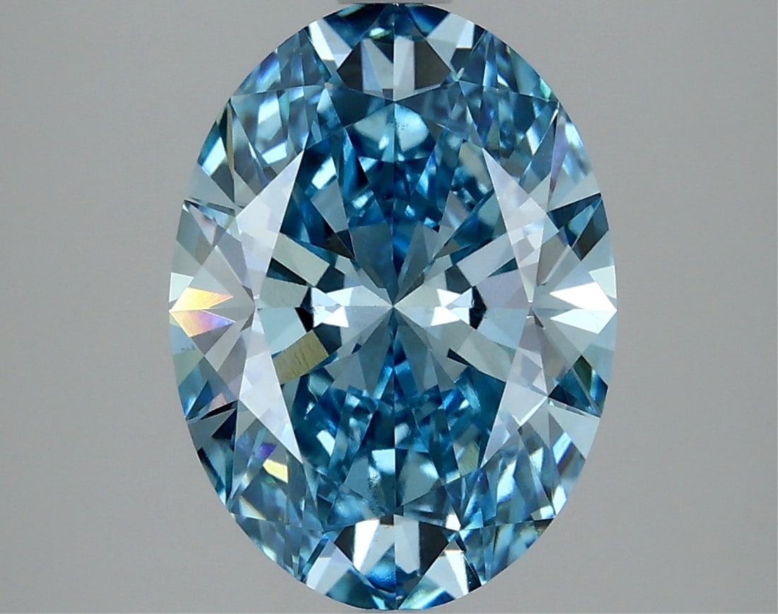 Fancy Blue Oval Cut 2.89ct Vs1 Lab Diamond (1 of 2)