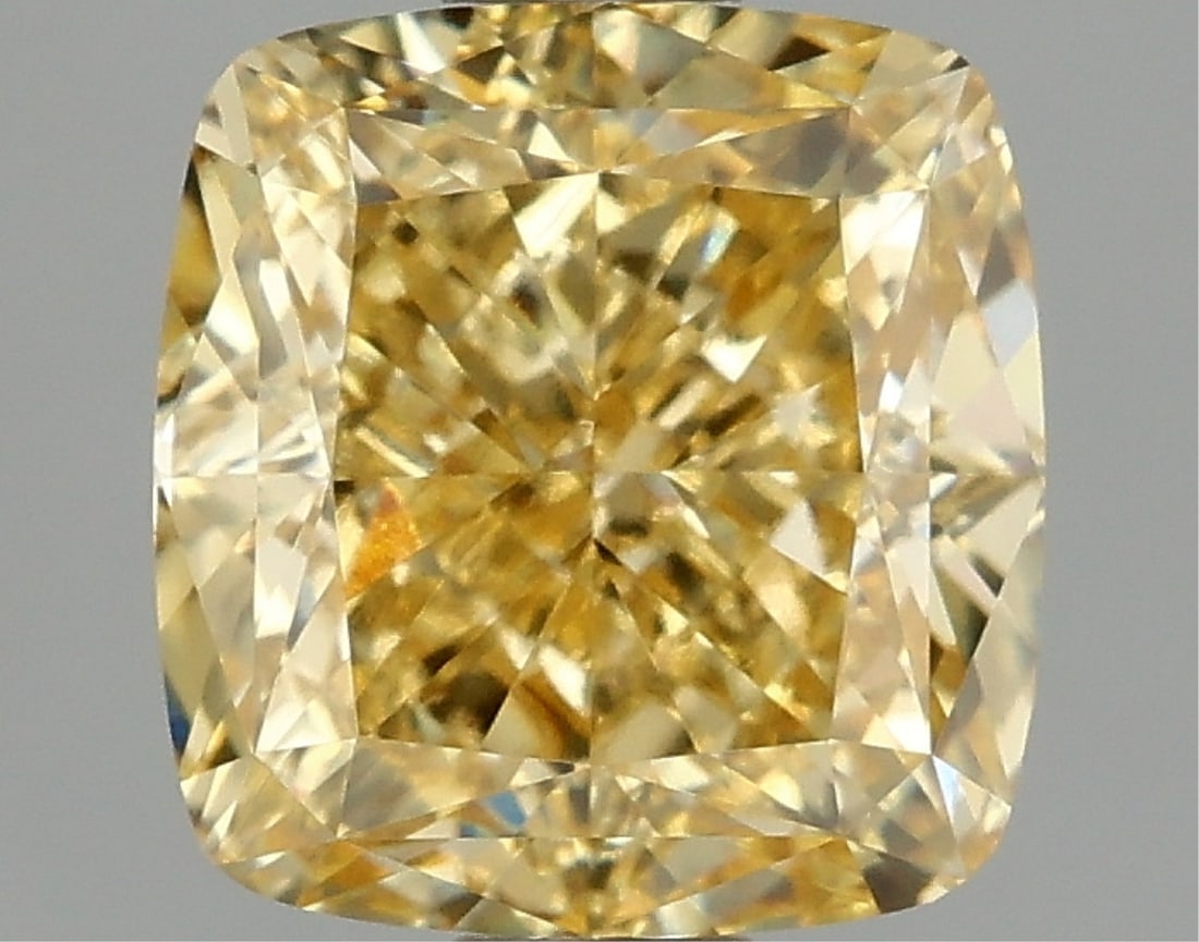 Fancy Yellow Cushion Cut 1.51ct Vs1 Lab Diamond (1 of 2)
