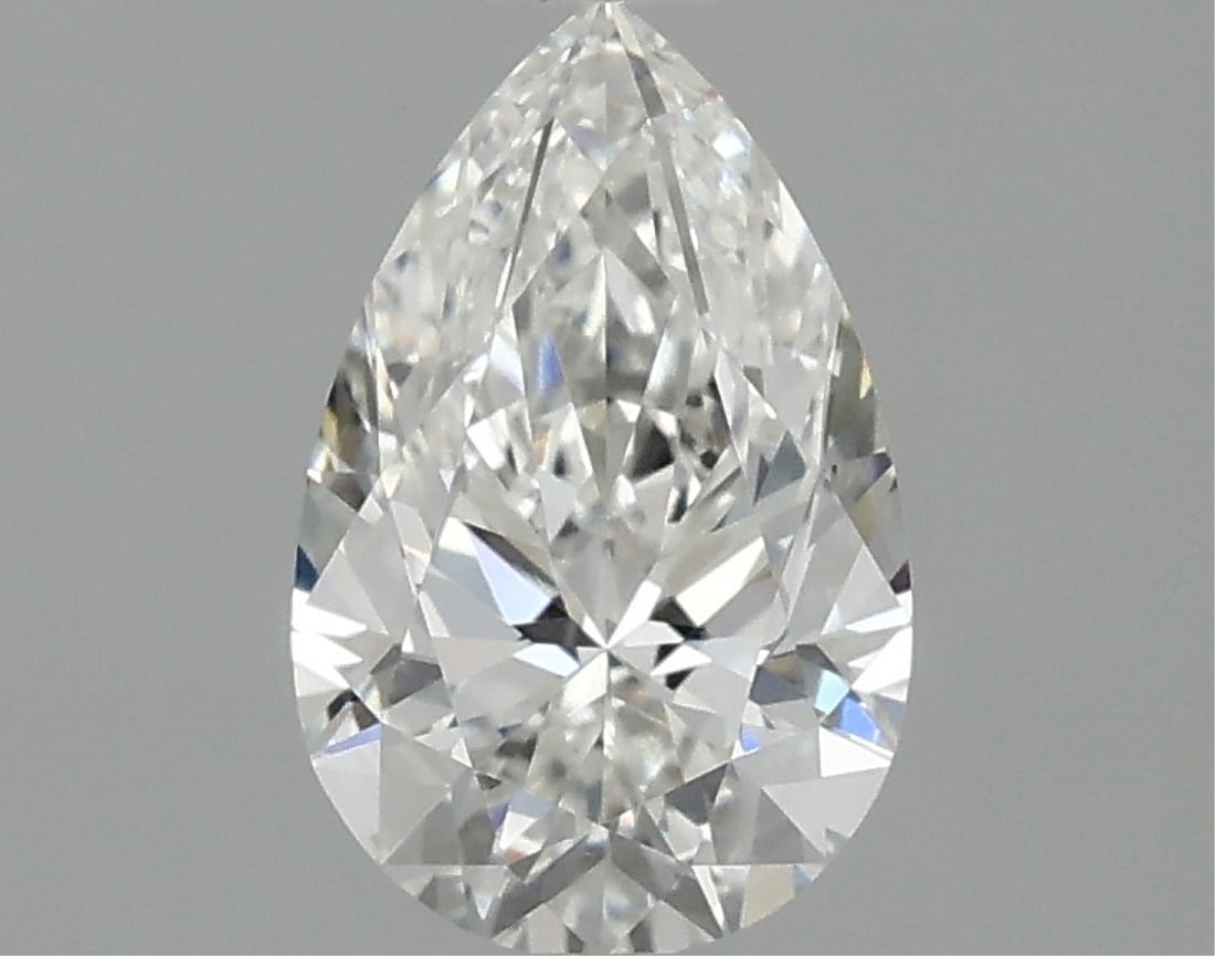 Igi Certified Pear Cut .98ct Vvs1 Lab Diamond: This igi-certified lab-grown pear-shaped diamond weighs 0. 98 carats and boasts an f color grade and vvs1 clarity. It features an excellent polish and excellent symmetry with no fluorescence. This dia