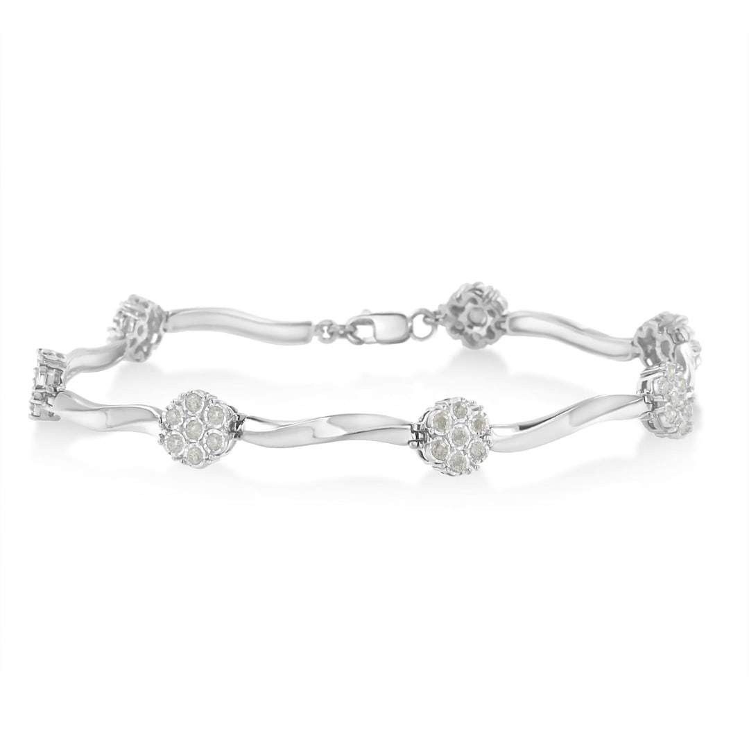 Elegant .25ct Diamond Twisted Bar Tennis Bracelet (1 of 5)