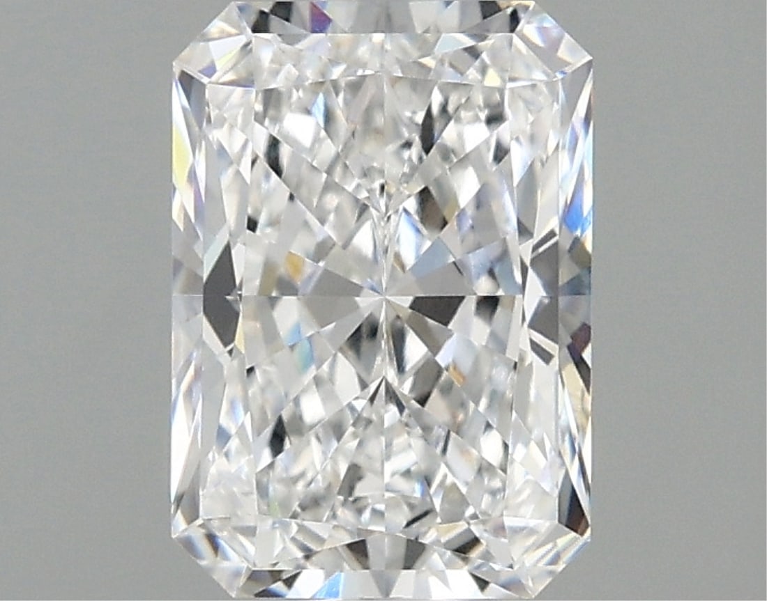 Igi Certified Radiant Cut 1.59ct Vvs2 Lab Diamond: This igi-certified lab-grown radiant-cut diamond weighs 1. 59 carats and boasts d color grade with vvs2 clarity. It has an excellent polish and excellent symmetry with no fluorescence. This diamond me