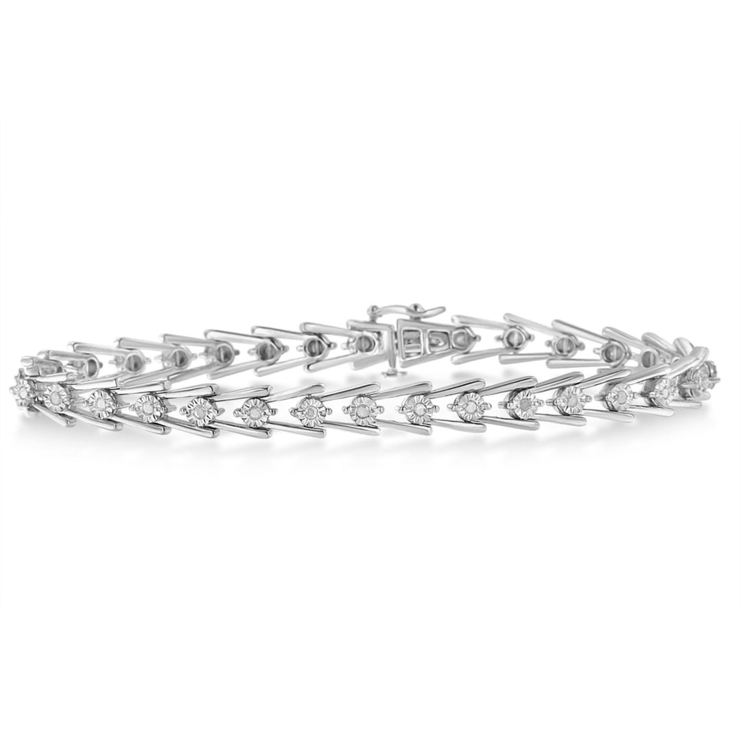 Exquisite .54ct Diamond Wave Stye Link Bracelet (1 of 5)