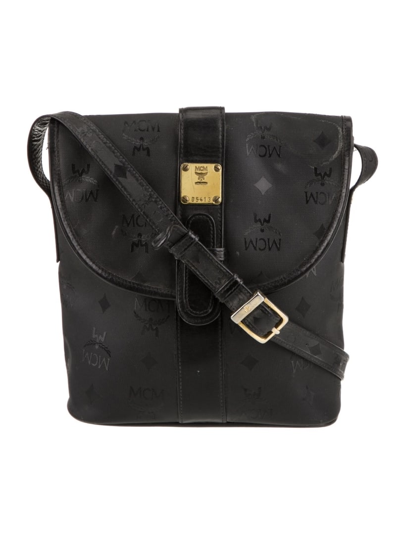 Mcm Blk Visetos Flap & Snap Messenger Bag (1 of 5)