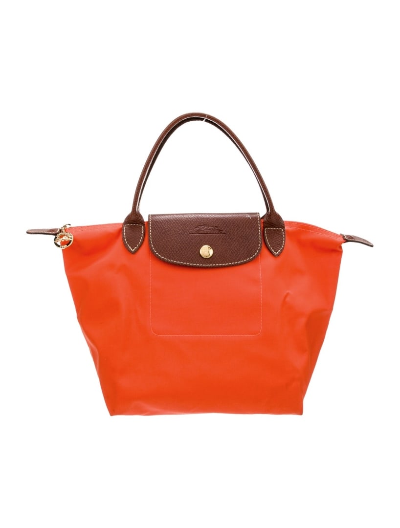 Longchamp Orange Nylon Zip & Snap Top Hdl Bag (1 of 5)
