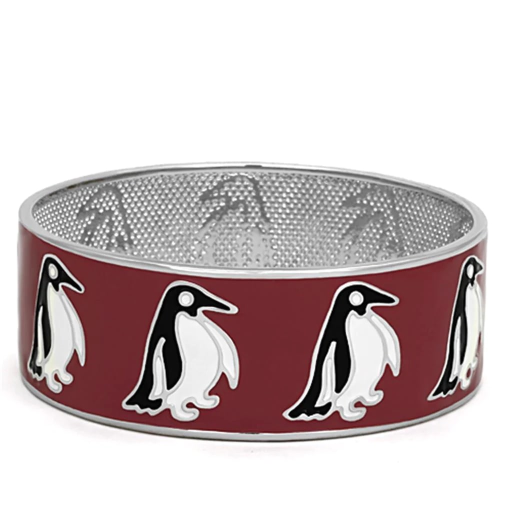 Adorable Penguin Print Maroon Bangle (1 of 1)