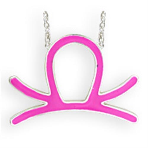 Pretty Libra Zodiac Rose Epoxy Necklace: Size 18". Chain pendant material: brass, silver finish. For zodiac enthusiasts. Weight (approx): 5. 90 (g)