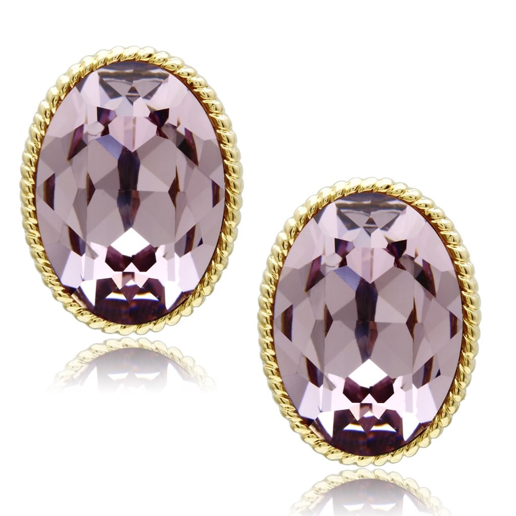 14k Gold Pl. Oval 14.20ct Light Amethyst Earrings (1 of 1)