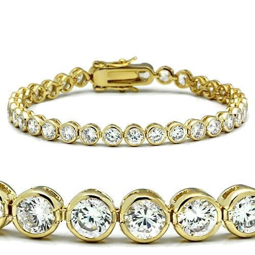 Brass Round 7.75ct White Sapphire Tennis Bracelet (1 of 1)