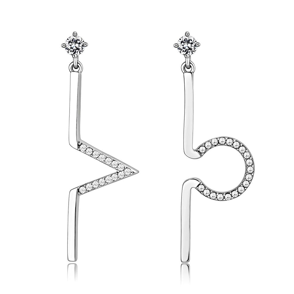 Round .37ct White Topaz Geometric Dangle Earrings (1 of 1)