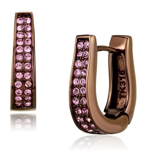 Stylish Coffee Tone .12ct Pink Kunzite Earrings (1 of 1)
