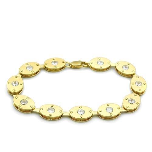 14k Pl 1.10ct White Sapphire Interlocking Bracelet: Size 7. 5". Bracelet material: brass& a matte gold plating finish. & gold, believed to be simulated gemstone(s), very pretty! Weight (approx): 17. 00 (g)