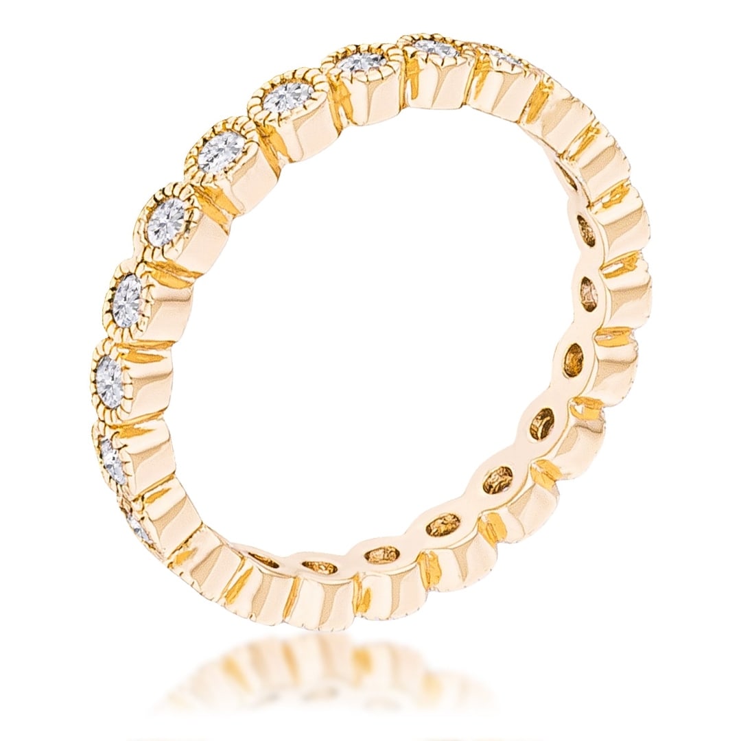 Gold-pl. .88ct White Sapphire Eternity Ring (1 of 1)