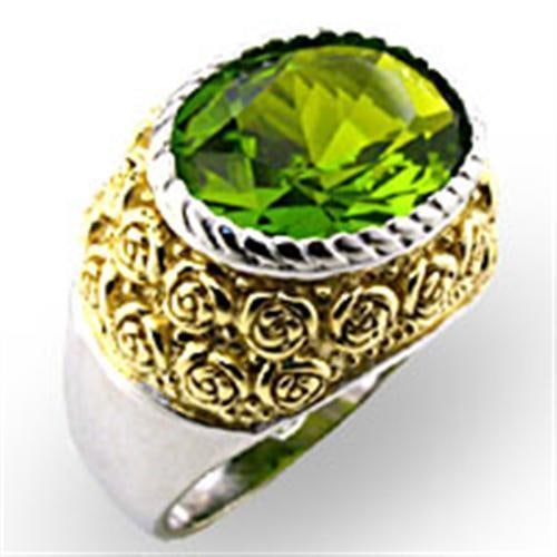 Oval 10.50ct Peridot Two-tone Dome Ring (1 of 1)
