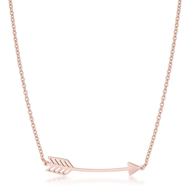 Minimalist Rose Gold Plated Arrow Necklace (1 of 4)