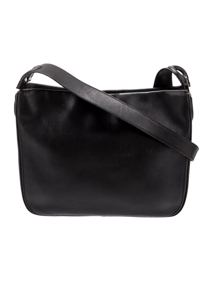 Salvatore Ferragamo Black Leather Zip Shldr Bag (1 of 5)