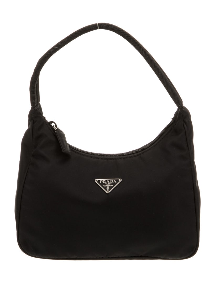 Prada Vintage Nero Tessuto Zip Cls Shoulder Bag: Condition is very good, pre-owned. Details: from the late 1990's - early 2000's collection by miuccia prada, vintage, nero tessuto, tessuto nylon & enameled metal triangle, silver-tone hardware, singl