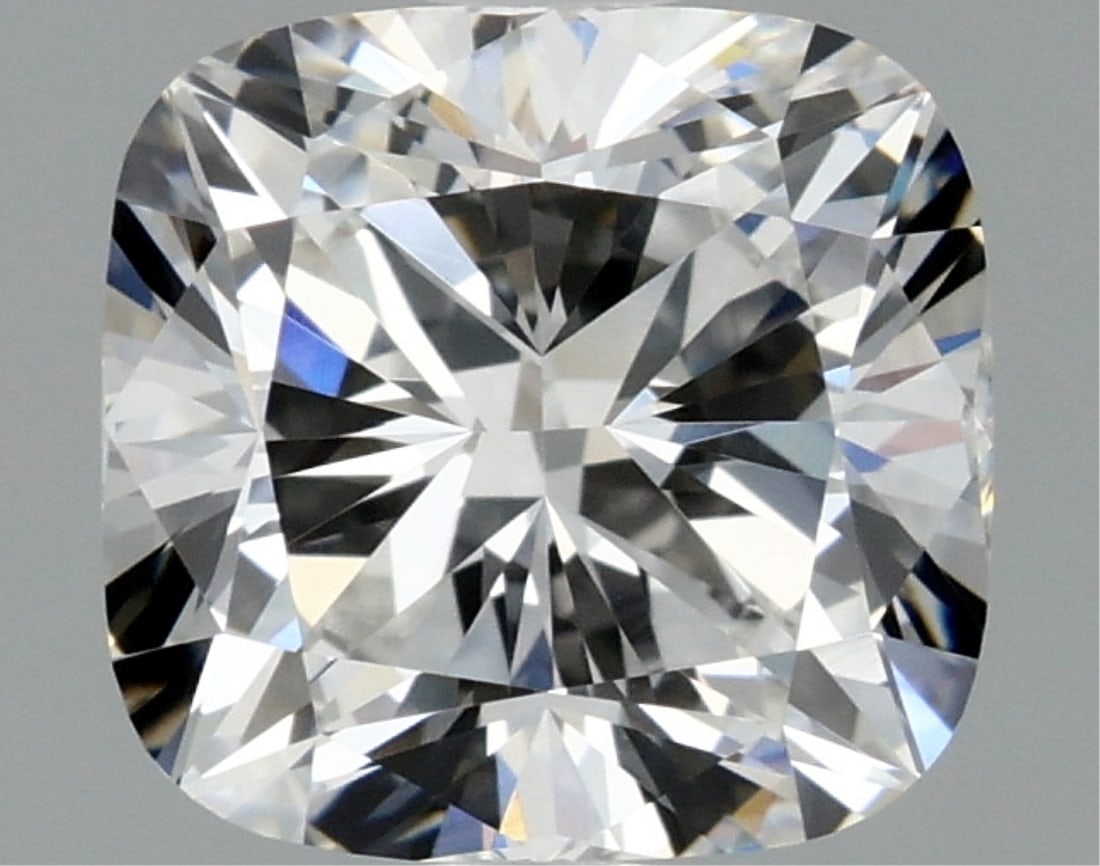 Igi Certified Cushion Cut 1.46ct Vvs2 Lab Diamond: This igi-certified lab-grown cushion-cut diamond weighs 1. 46 carats and boasts f color grade with vvs2 clarity. It features excellent polish and excellent symmetry, ensuring a high-quality appearance