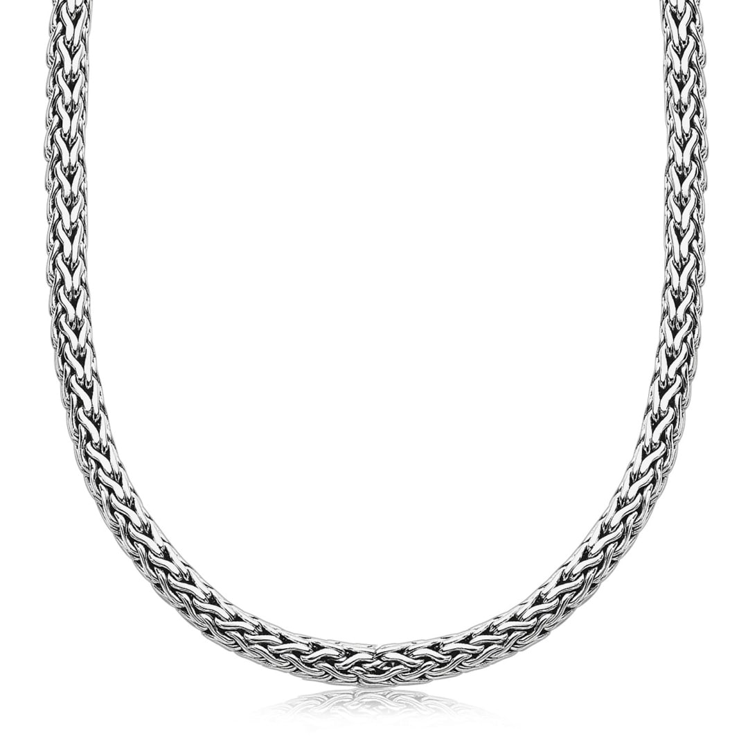 Sterling Silver Wheat Style Chain Men's Necklace (1 of 2)