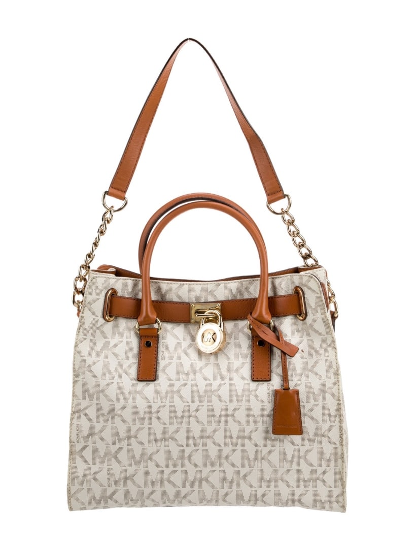 Michael Kors Brown Gold-tone Hdw Snap Top Hdl Bag (1 of 5)