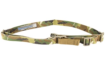 Blue Force Gear Vickers 2-point Sling Multicam: This blue force gear vickers sling in multicam is a 2-point combat rifle sling featuring 1. 25" webbing with a molded acetal adjuster and tri-glide attachments instead of loop locks. Designed to fit s