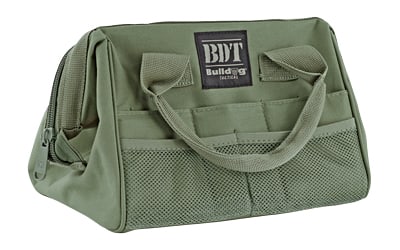Bulldog Cases Ammo & Accessories Bag Green Medium: This bulldog cases tactical ammo & accessories bag provides a durable and spacious storage solution for essential gear, crafted from tough nylon to ensure reliable protection and longevity. Its medium