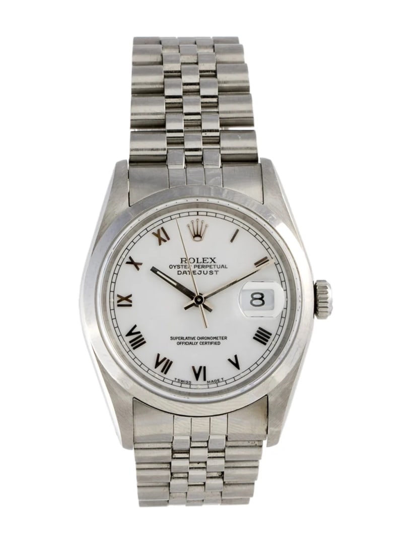 Rolex Datejust Ss White Dial Auto Men's 36mm (1 of 4)