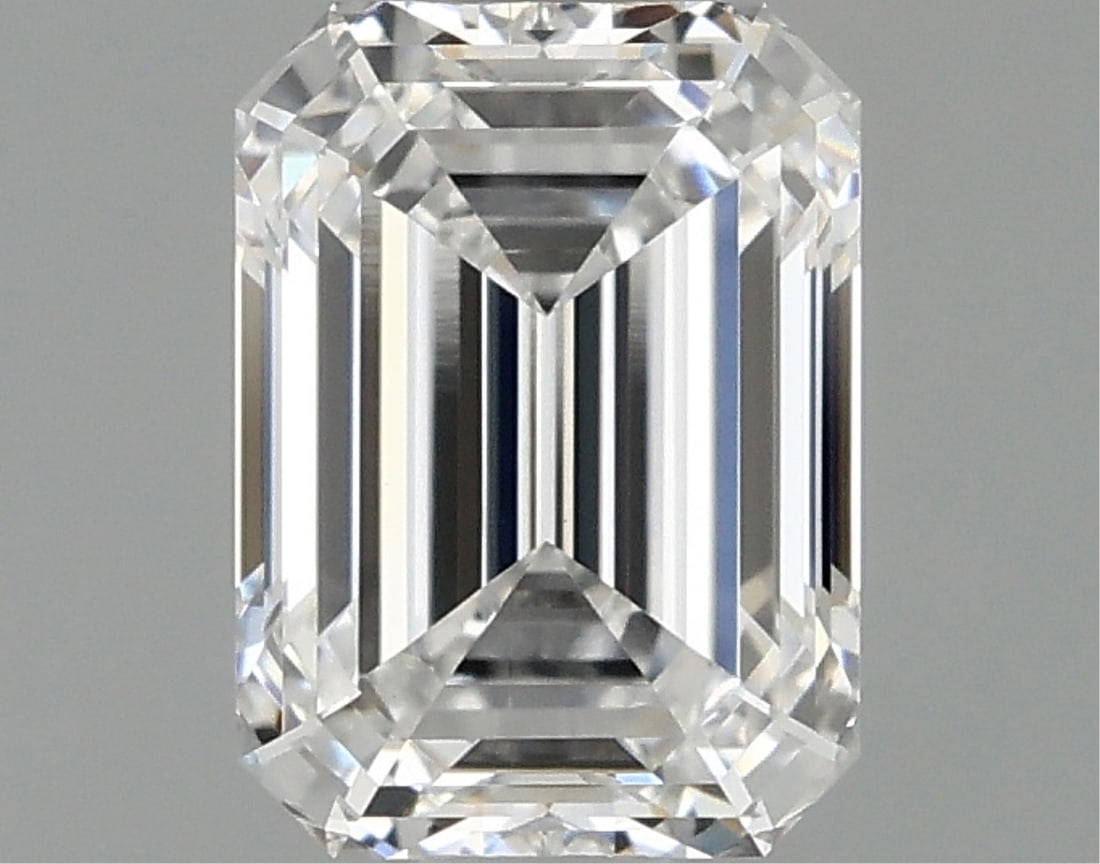 Igi Certified Emerald Cut 1.08ct Vs2 Lab Diamond: This igi-certified lab-grown emerald-cut diamond weighs 1. 08 carats and boasts a stunning d color grade with vs2 clarity. It features an excellent polish and excellent symmetry with no fluorescence.