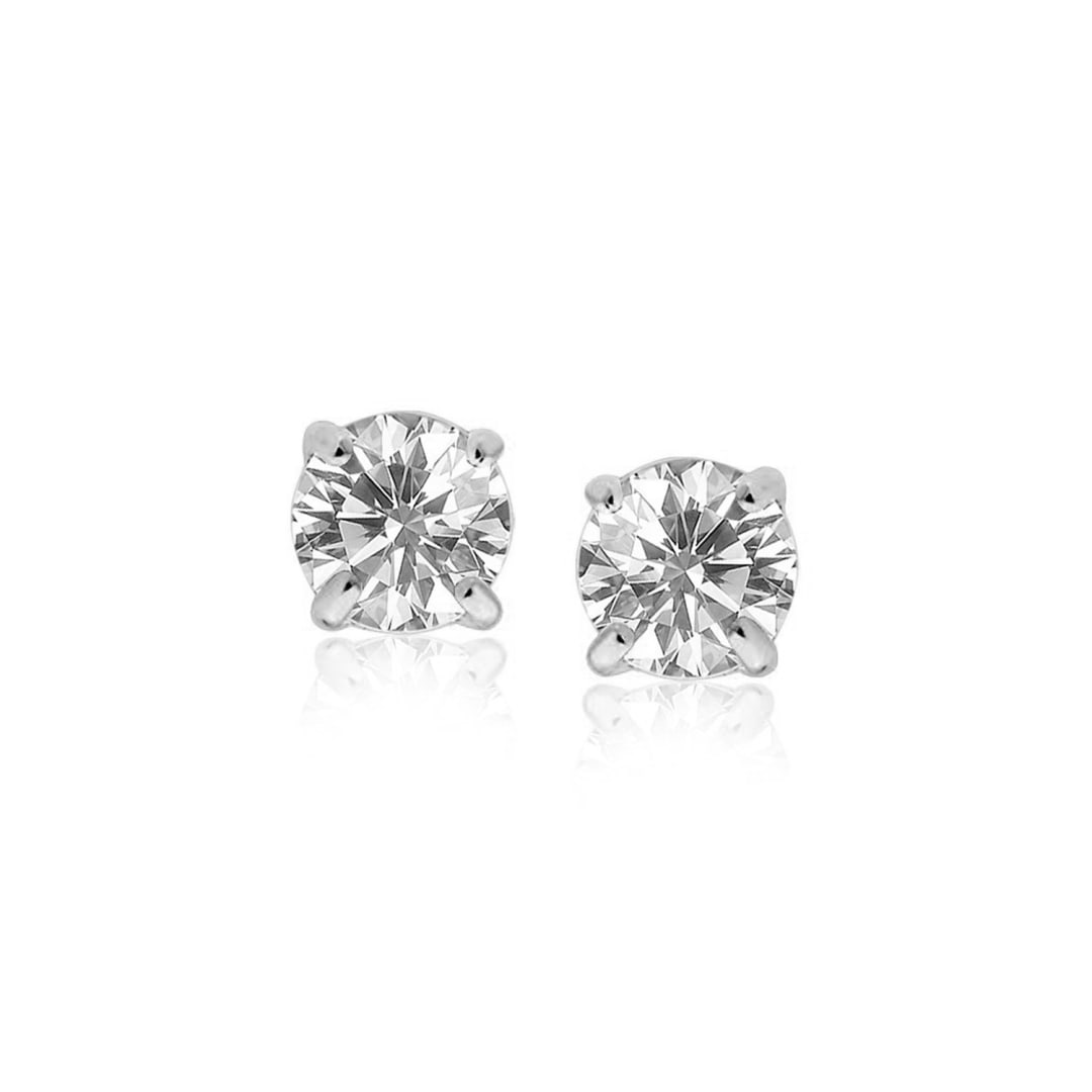 Round 1.50ct White Sapphire Silver Stud Earrings (1 of 1)