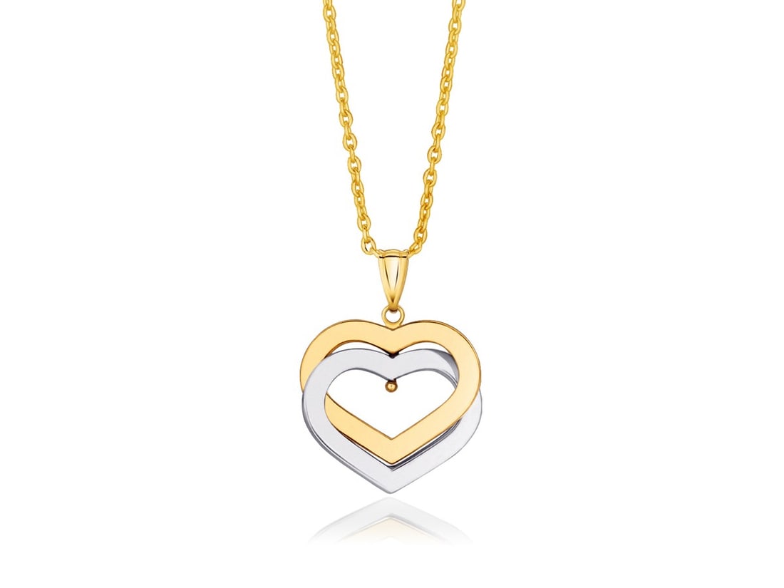 14k Two-tone Gold Intertwined Hearts Necklace (1 of 1)