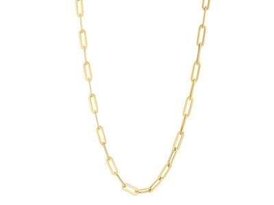 14k Gold Long Domed Paperclip Necklace (1 of 2)