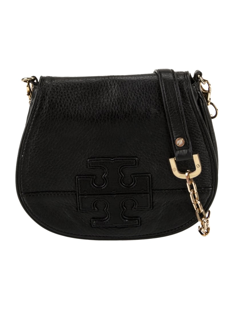 Tory Burch Black Leather Snap Cls Crossbody Bag (1 of 5)