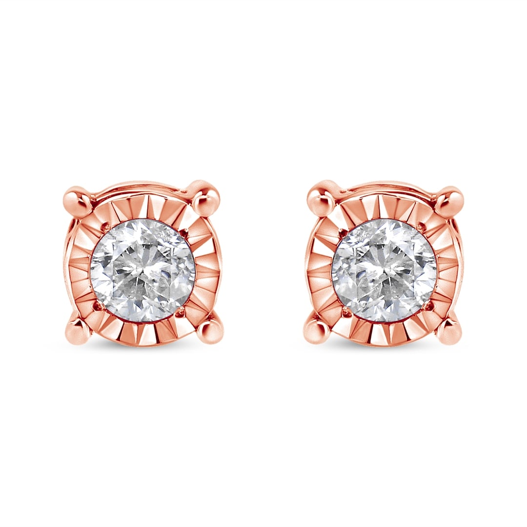 10k Gold-pl. .20ct Diamond Stud Earrings (1 of 5)