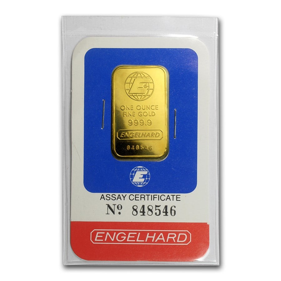 1oz Gold Bar - Engelhard (random Design, In Assay) (1 of 4)