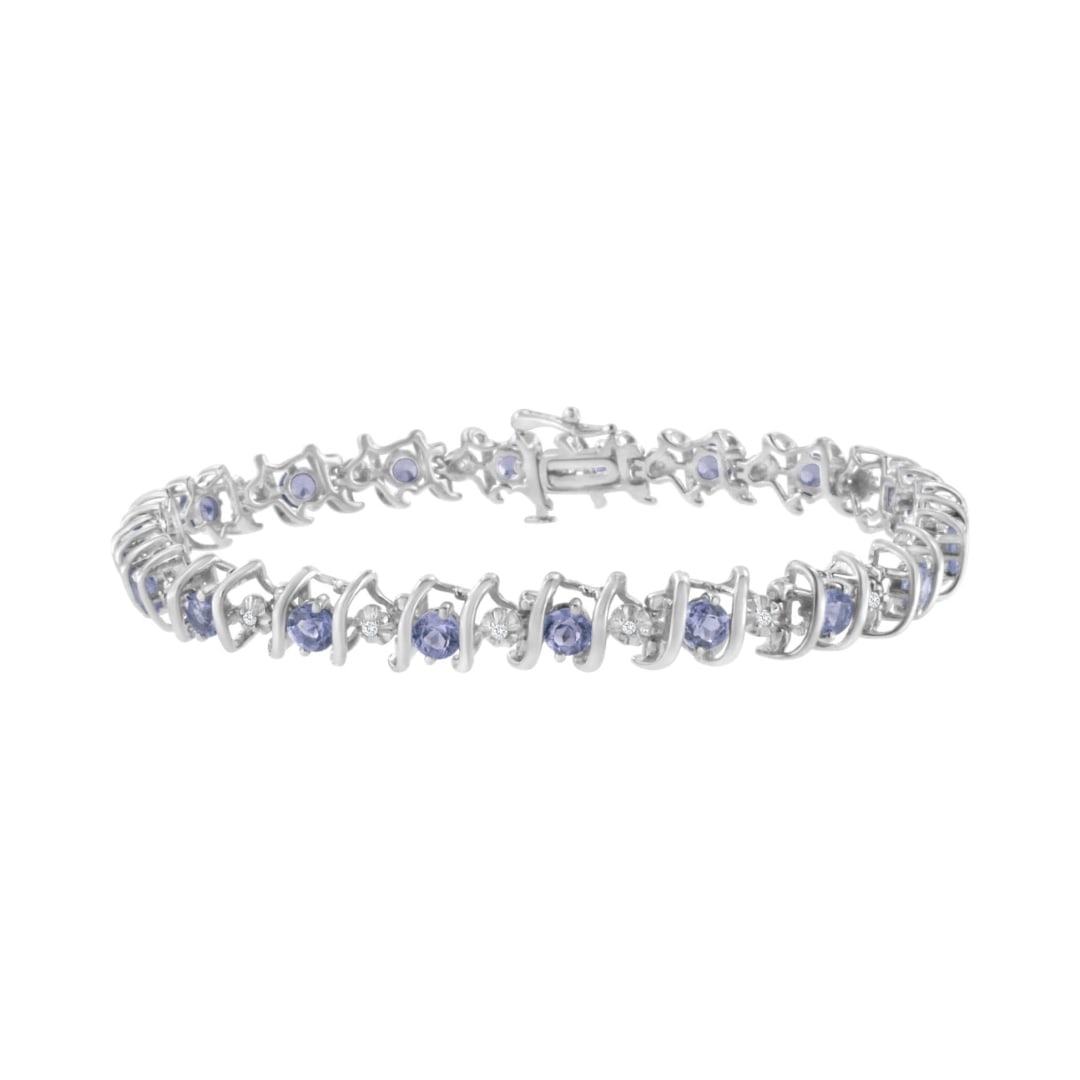 Elegant 4.62ct Tanzanite & Diamond Tennis Bracelet (1 of 6)
