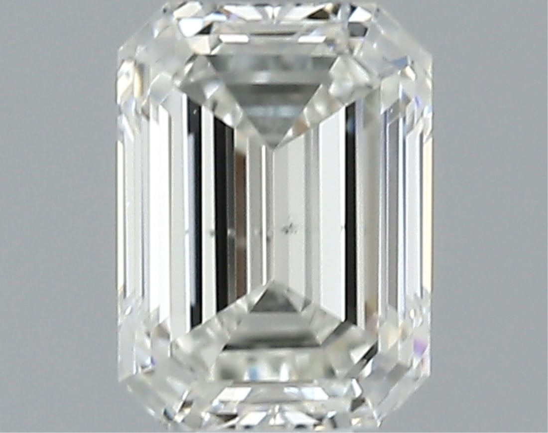 Gia Certified Emerald Cut .45ct Si1 Diamond: This gia-certified natural emerald-cut diamond weighs 0. 45 carats, featuring j color grade and si1 clarity. This diamond has excellent polish and excellent symmetry. It measures 3. 67 x 5. 03 x 2. 47