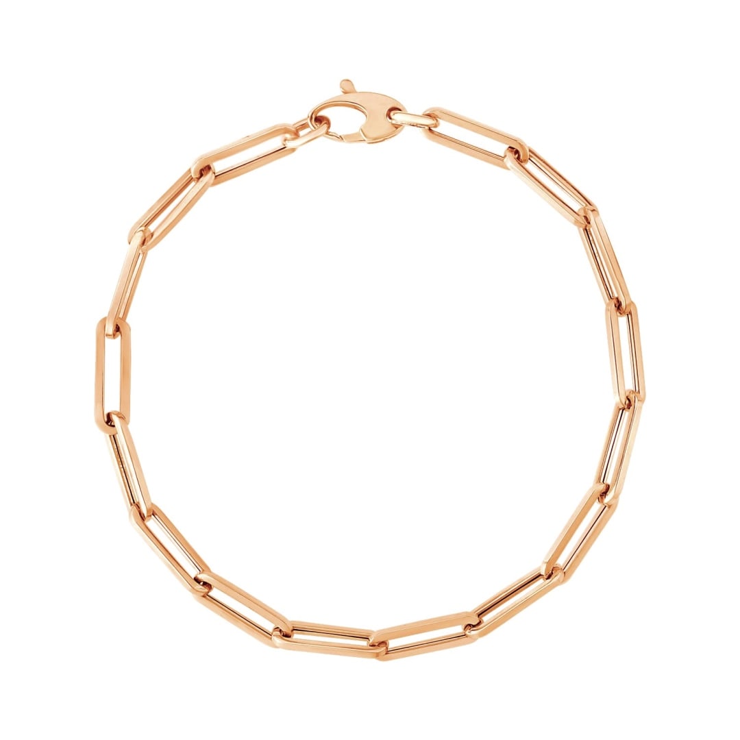 14k Rose Gold Bold Paperclip Chain Bracelet (1 of 3)