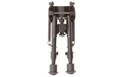 Allen Bozeman Swivel Mount Rifle Bipod 6-9": This allen company bozeman bipod with black finish attaches to a rifle using the front sling swivel stud and allows the sling to connect directly to the bipod. Adjustable in height from 6 to 9 inches,