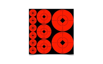 Birchwood Casey Target Spots Assortment 1", 2", 3": These birchwood casey target spots assortment offers high-visibility aiming points for rifles, shotguns, handguns, and archery, enhancing precision and accuracy. Featuring a self-adhesive backing, the