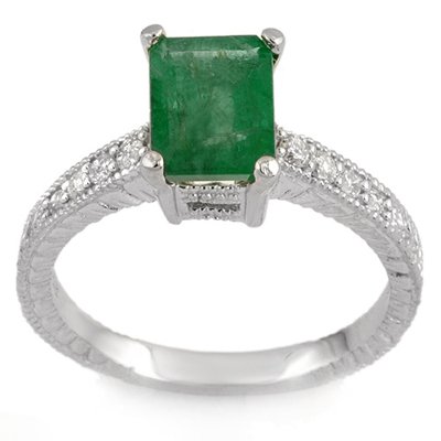 Fine 2.15ctw ACA Certified Diamond & Emerald Ring 14K