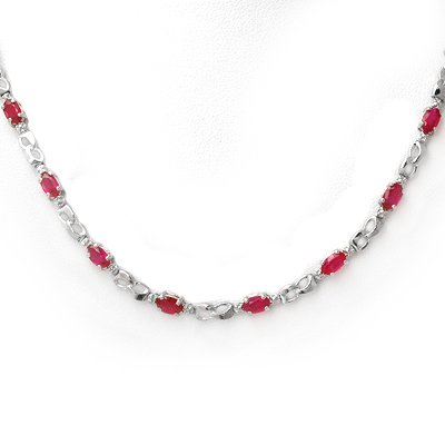 Fine 9.02ctw ACA Certified Diamond & Ruby Necklace