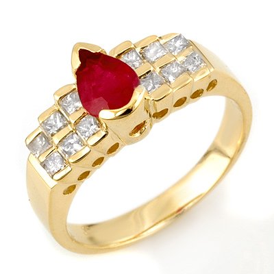 Certified 1.75ctw Diamond & Ruby Ring 14KT Yellow Gold