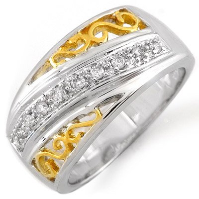 Right-Hand 0.17ctw ACA Certified Diamond Ring Two-Tone