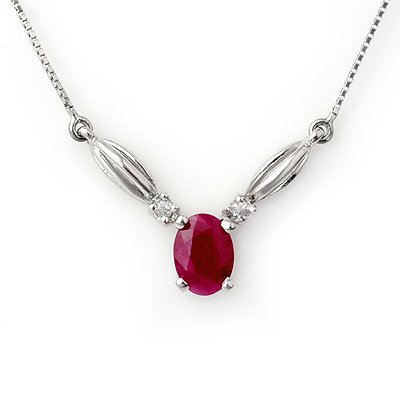 Fine 1.30ctw Diamond & Ruby Necklace