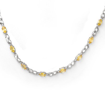 Necklace 9.02ctw Certified Diamond & Yellow Sapphire