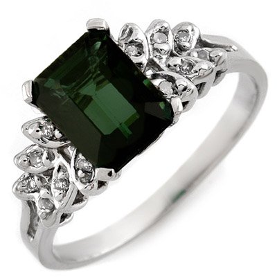 Ring 2.12ctw Diamond & Green Tourmaline