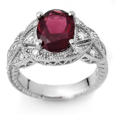 Fine 3.25ctw Certified Diamond & Pink Tourmaline Ring