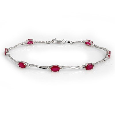 Fine 5.02ctw ACA Certified Diamond & Ruby Bracelet
