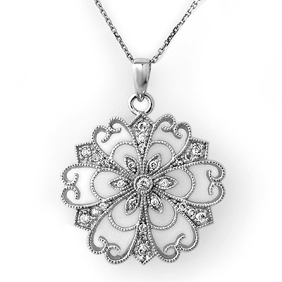 Ladies .50ctw ACA Certified Diamond Necklace White Gold
